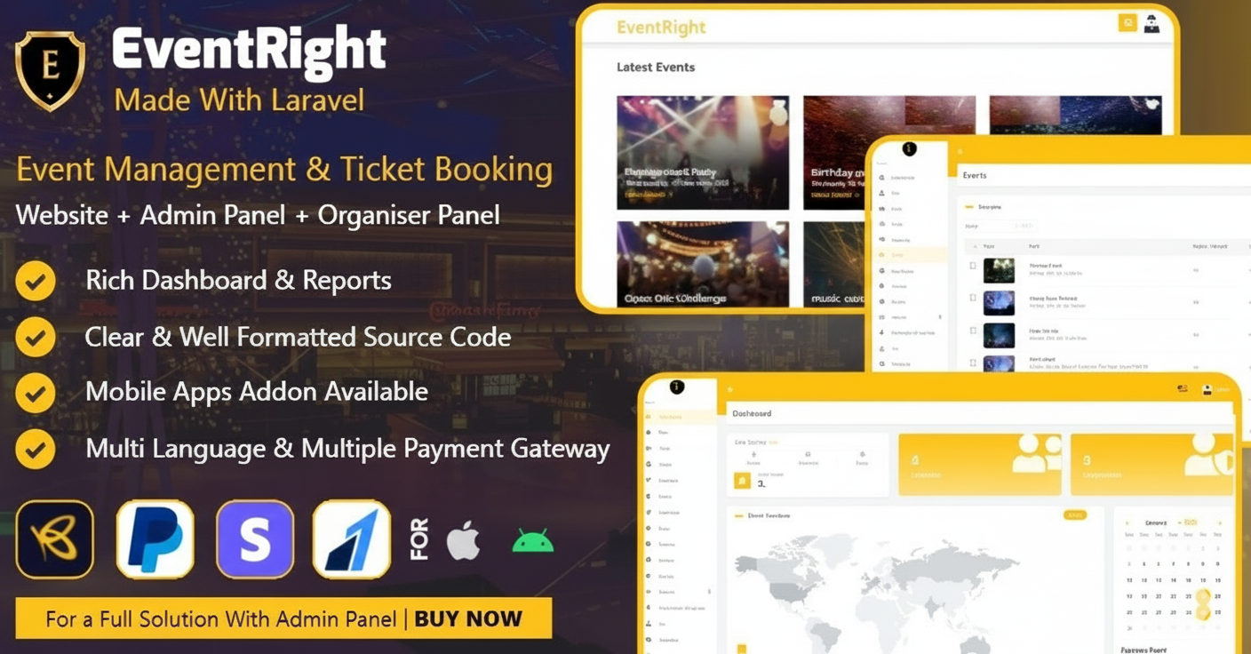 EventRight - Ticket Sales and Event Booking & Management System - SaaS